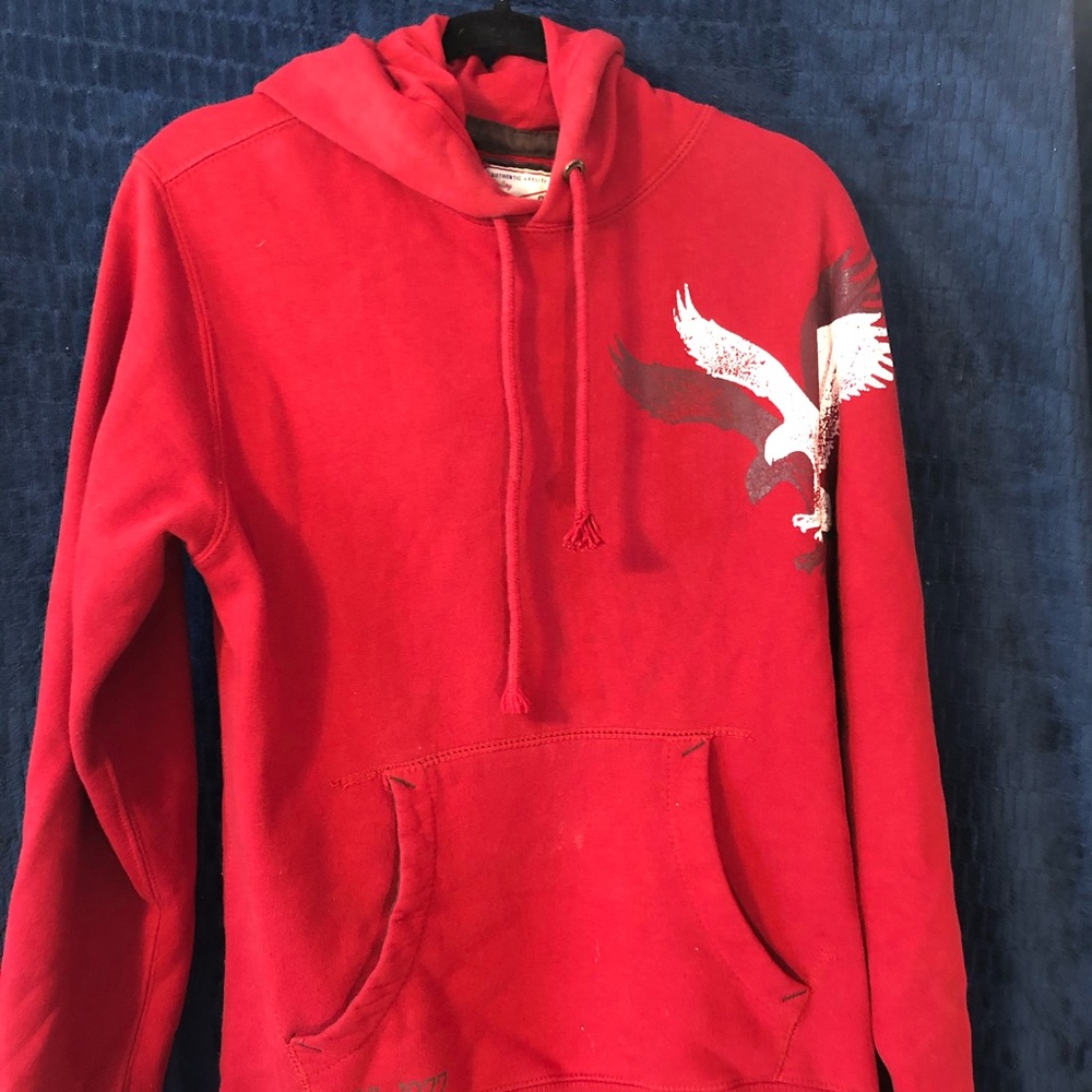 Red American eagle hoodie